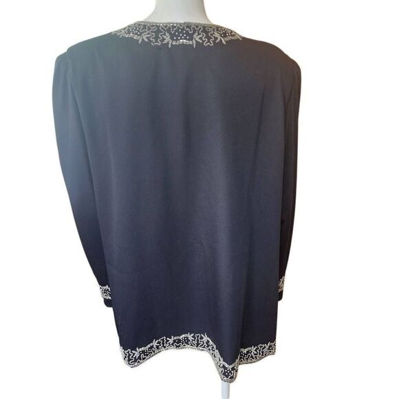 Evening's Black Beaded Jacket (16) - Picture 4 of 5
